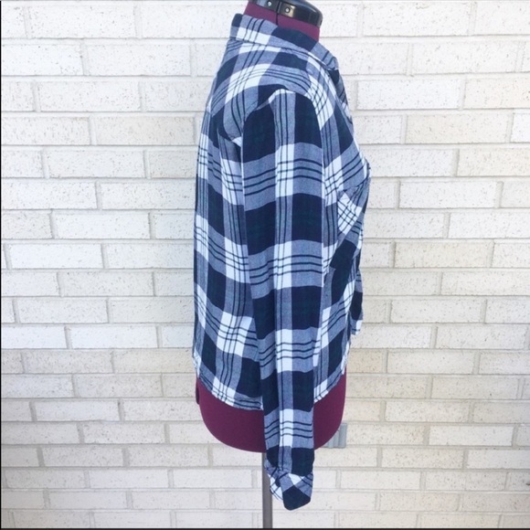 Rails Dylan Blue White Plaid Button Down Shirt Size Small - Picture 2 of 8